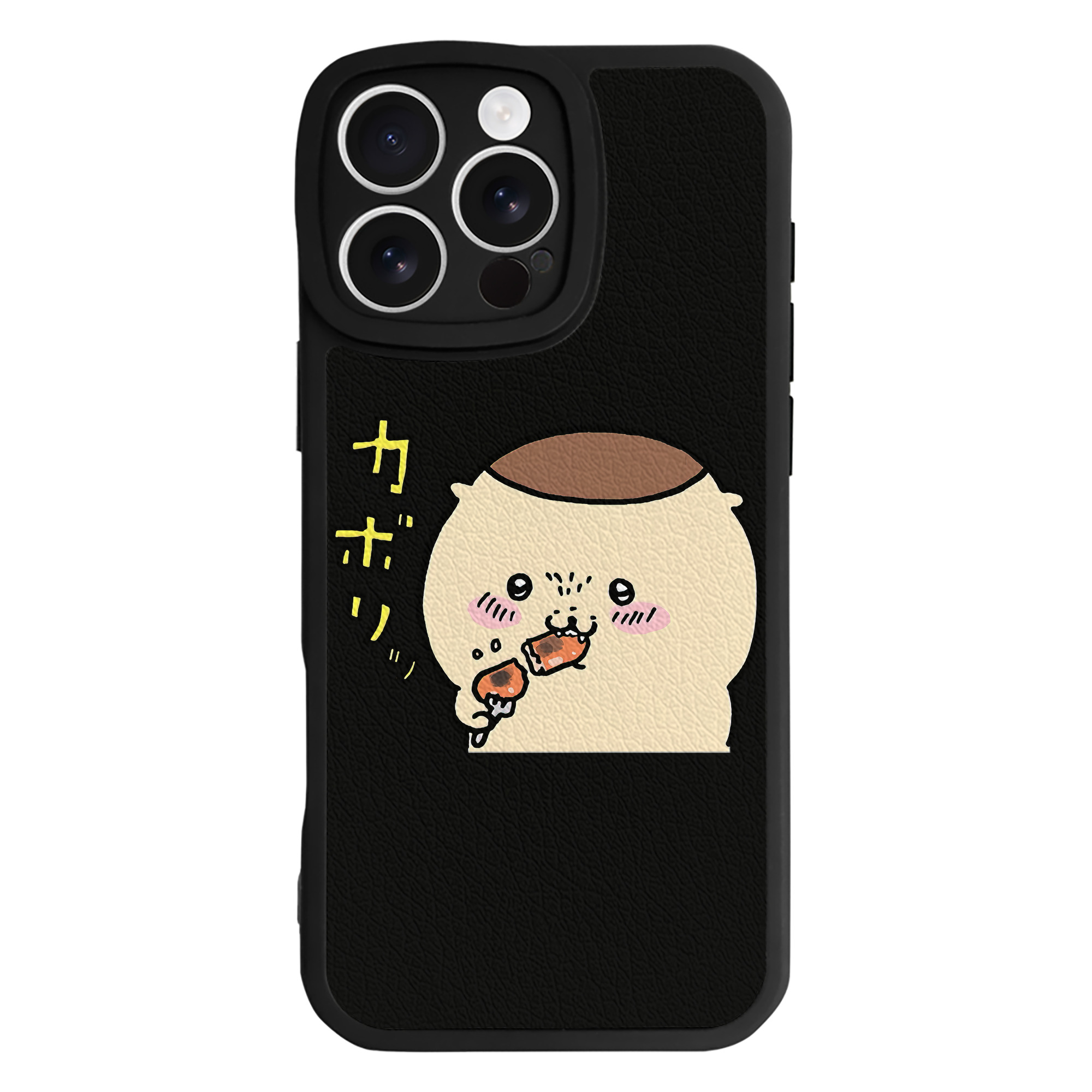 （画像用） ちいかわ くりまんじゅう Chii-kawa kuri manjū 【iPhone 16シリーズ対応】シリコンスマホケース（レザー調） 材質：シリコン